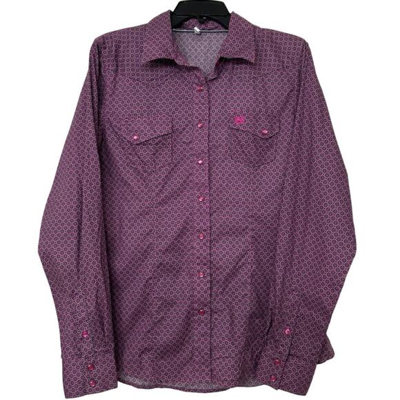 Cinch Purple Patterned Blouse - Picture 2 of 14